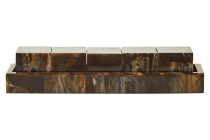 Churchill Games Brown and Black Finish Five Dice Set