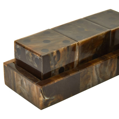 Churchill Games Brown and Black Finish Five Dice Set