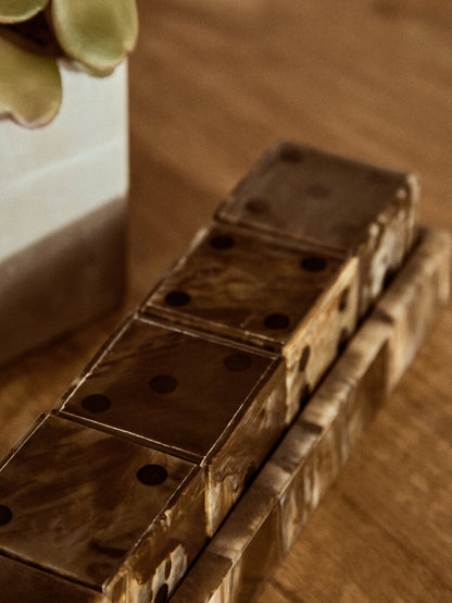 Churchill Games Brown and Black Finish Five Dice Set