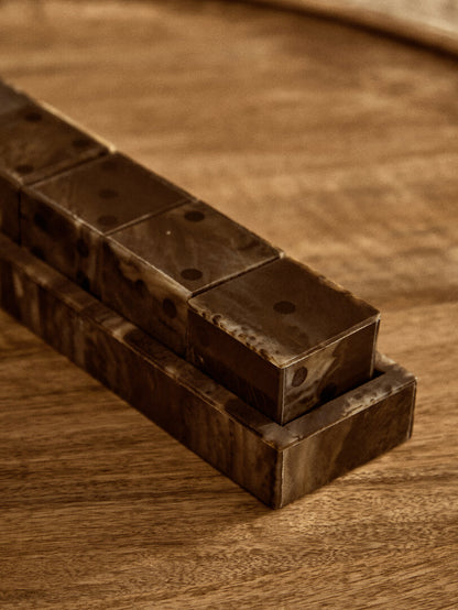 Churchill Games Brown and Black Finish Five Dice Set