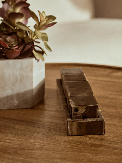 Churchill Games Brown and Black Finish Five Dice Set