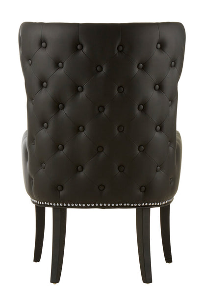 Doucet Natural Fabric Chair with Black Leather Effect Back