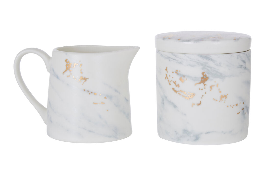 Marble Luxe Sugar Pot And Creamer