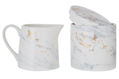 Marble Luxe Sugar Pot And Creamer