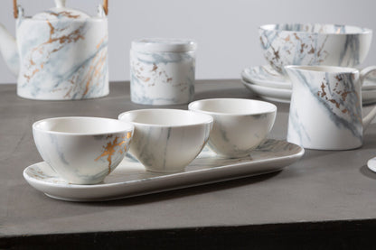 Marble Luxe Dip Bowls with Tray Set