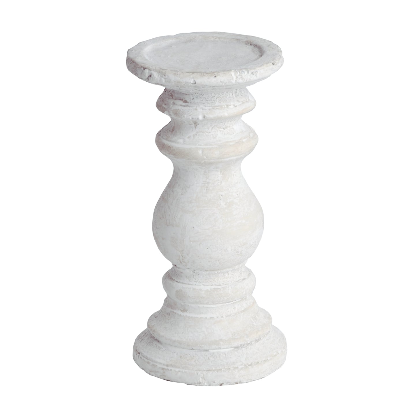 White Stone Candle Holder - Small