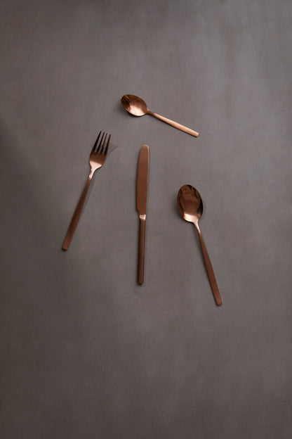 Avie 16 Piece Rose Gold Finish Cutlery Set